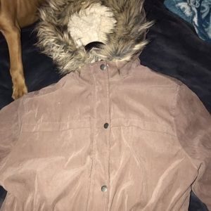 Jacket furry hood